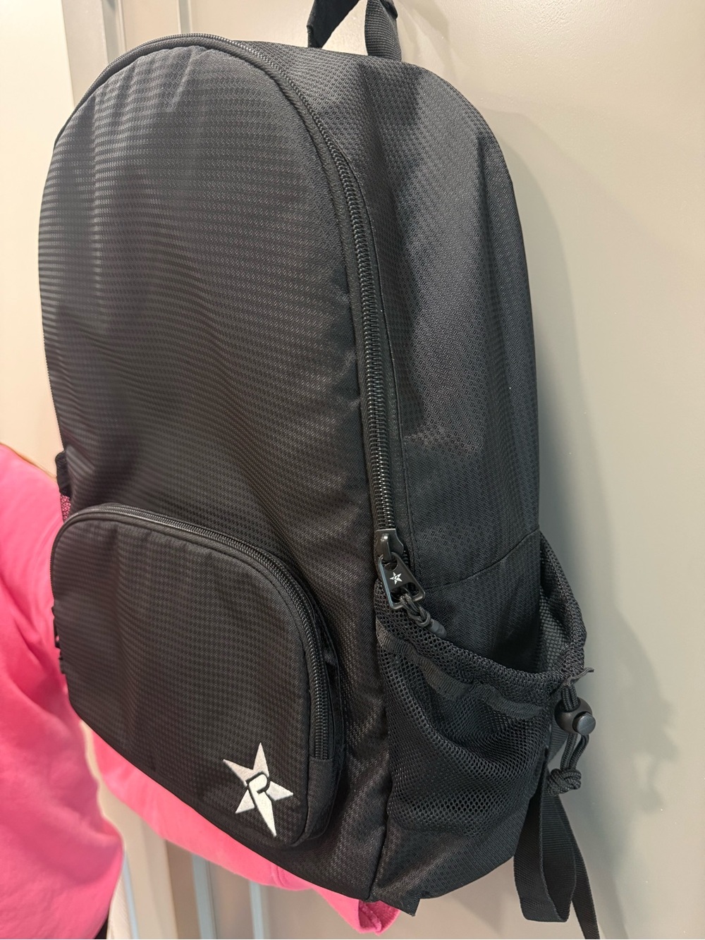 SATIN IN BLACK REBEL RAVEN BACKPACK WITH BLACK ZIPPER - Picture 3 of 8